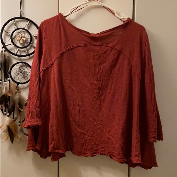 Red Asymmetrical Free People Top - Picture 2 of 2